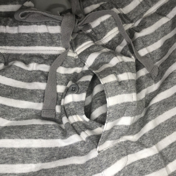 MENS 100% Cotton Pajama Set Gray and White Striped Size M New in open packaging - Picture 9 of 13
